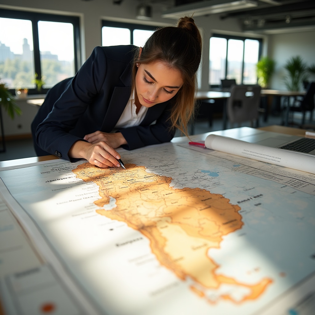 Map showing service coverage areas in northern Chile including Arica and Tarapacá regions